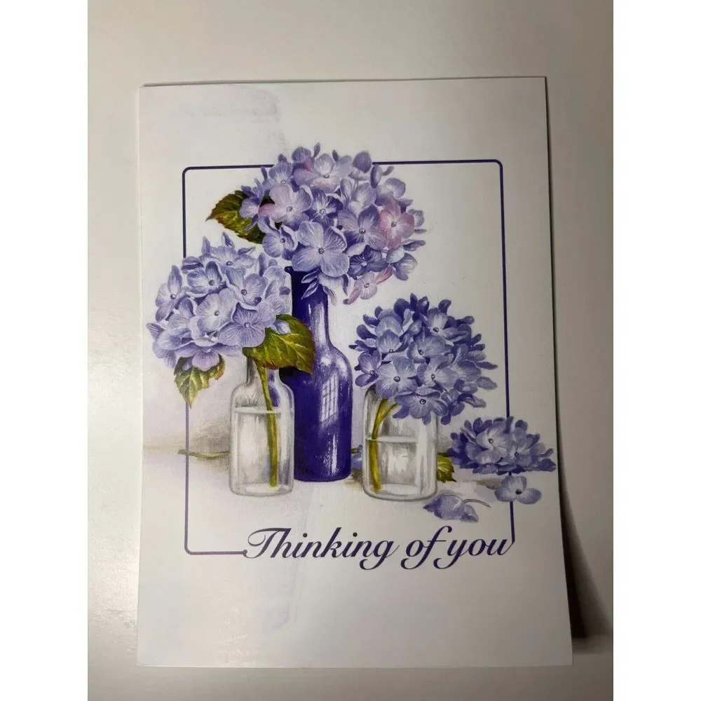 Habitat Hope Greeting‎ Collection Flowers 'Thinking of You' Purple Romantic Card